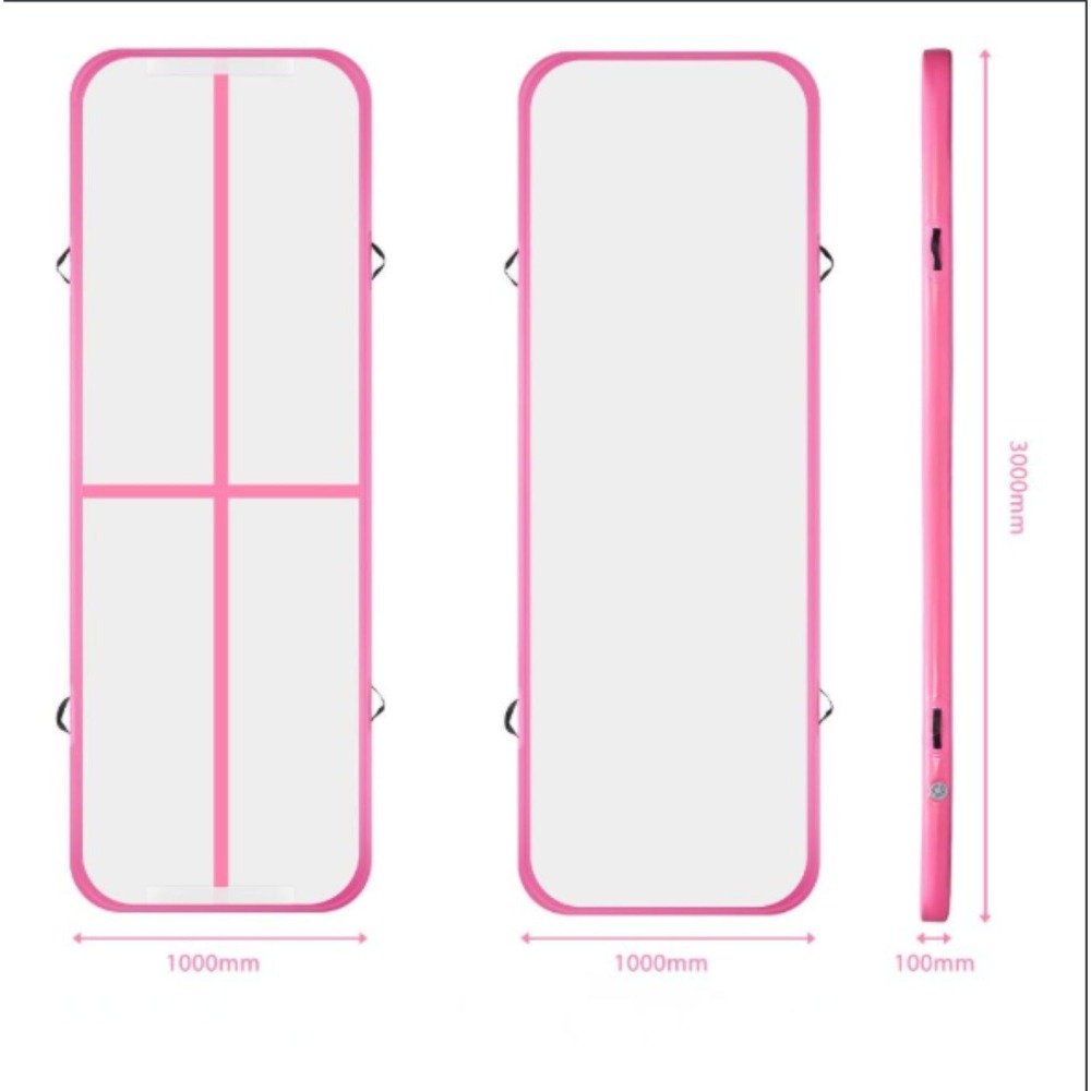 Colchón Inflable de Gimnasia para Yoga 3m x 1m x 10cm (10 Pies)