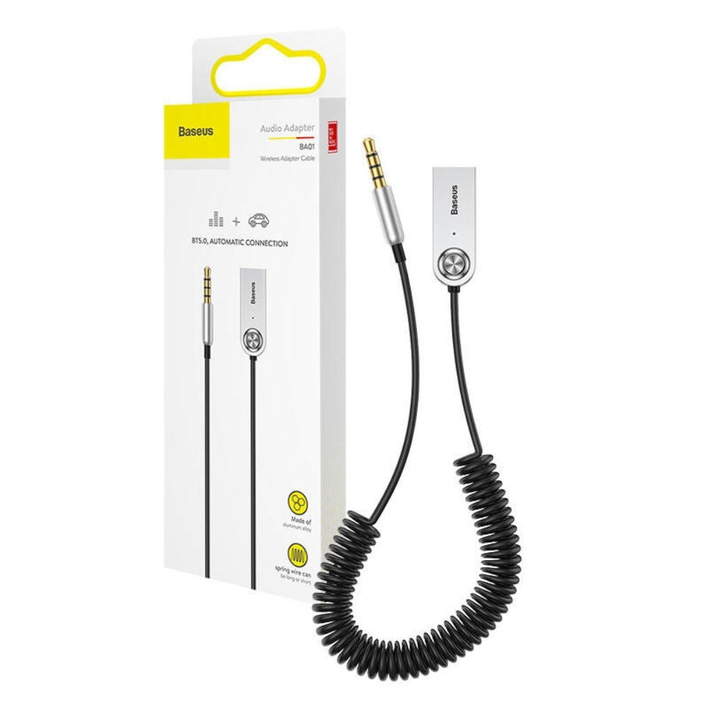 Adaptador de audio Bluetooth 5.0 Baseus USB - AUX, conexión de audio inalámbrica, negro, alta calidad, compatible con la mayoría de los dispositivos.