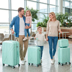 Juego de equipaje rígido de 4 piezas con balanza de equipaje gratuita – Maleta de 20/24/28 pulgadas + Maleta de tocador – Maletas de viaje ligeras de carcasa dura – Ruedas giratorias de 360° – Cerradura TSA – Equipaje de mano y de facturación – ABS – Para