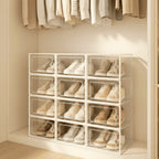 RELAXTY Pack Organizador de Calzado – Cajas DE Zapatos Transparentes Apilables con Apertura Frontal, Sistema Antivuelco y Ventilación