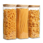 Almacén local, juego de 3/6 tarros de cristal para almacenar alimentos, recipientes de cristal transparente con tapa, botes para almacenar alimentos, tarros para especias, botes para té floreciente, café y azúcar, tarros herméticos de cocina de 24oz/51oz/