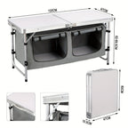 1pc Mesa Plegable Ligera para Exteriores con Bolsa de Transporte, Tamaño 56x46x40cm, Ideal para Camping, Senderismo, Picnic, Jardín, Balcón y Más Escenarios