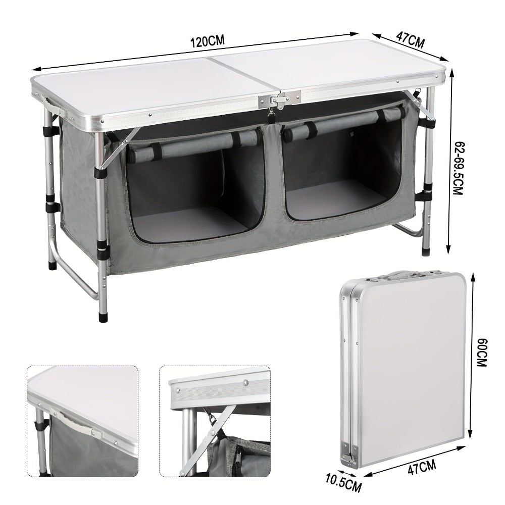 1pc Mesa Plegable Ligera para Exteriores con Bolsa de Transporte, Tamaño 56x46x40cm, Ideal para Camping, Senderismo, Picnic, Jardín, Balcón y Más Escenarios