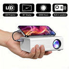 Proyector | Mini proyector portátil, proyector LCD con altavoces integrados y control remoto, compatible con iOS, Android, Windows, proyector de