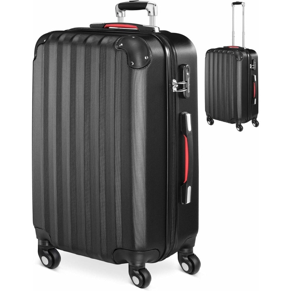 Monzana Maleta rígida Baseline L color Negro equipaje de viaje 62 L peso 2,8 Kg con ruedas 360° trolley 2 asas valija