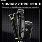 Kit de aseo eléctrico WEEME para hombre, , 3 piezas - Cortapelos + Recortador de barba + Máquina de afeitar eléctrica, carga USB, pantalla LCD de nivel de batería, ideal para peinado/afeitado/esculpir, uso en casa y viajes familiares en coche, regalo del