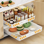 2 piezas/1 pieza Cajón de cocina expandible, estante telescópico de plástico con adhesivo, organizador de gabinete expandible, gabinete de cajón telescópico extraíble, utilizado para la organización del cuarto de utensilios de cocina, ancho ajustable de 3