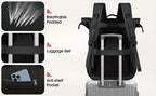 RAINSMORE Roll-Top Backpack Mochila para Hombre para Portátil de 17 pulgadas Mochila de Estudiante Mochila de Gran Capacidad Ideal para Universidad Trabajo Viajes y Ocio Negro 17.3-inch