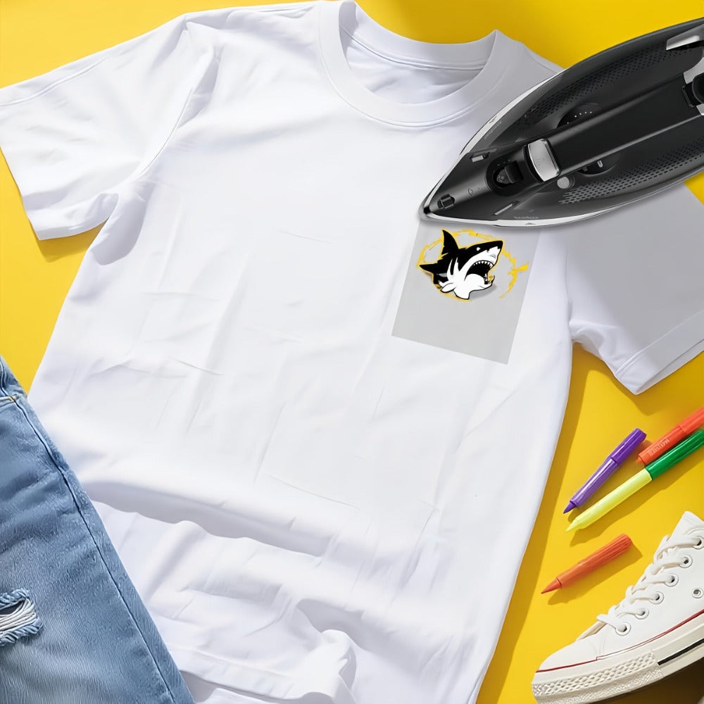 Pegatinas de transferencia de calor personalizadas para ropa, con tu logo en un tamaño de 10.16X10.16 cm, perfectas para diseños en el pecho de camisetas