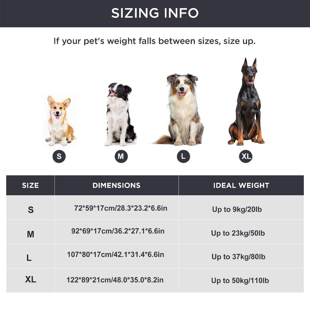 Cama Ortopédica para Perros con Espuma Viscoelástica | Soporte de Alta Densidad 65D | Acolchado de 10 cm de Grosor | Funda Removible Lavable a Máquina | Especial para Perros Medianos, Grandes y Senior