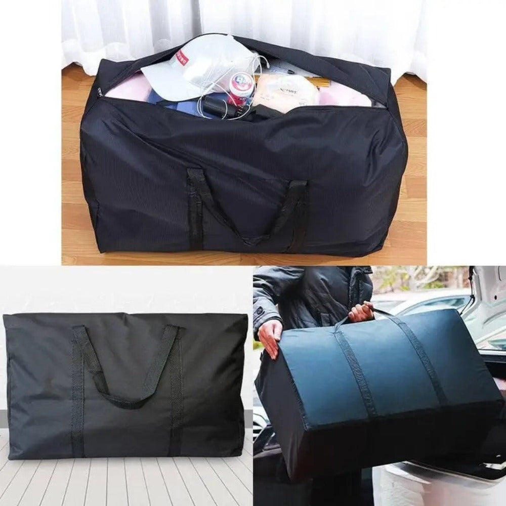 Bolsa de Viaje de Poliéster Negra con Función de Almacenamiento - Tamaño Extra Grande 180L, Fuerte y Duradera para Equipaje y Actividades al Aire Libre