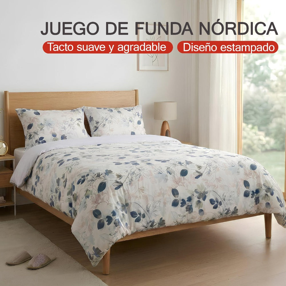 H HANSEL HOME Juego de Funda Nórdica Microfibra Transpirable – Set de Ropa de Cama con Funda de Edredón y Fundas de Almohada – Conjunto 2/3 Piezas para Dormitorio