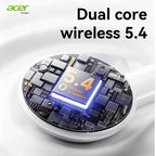 Auriculares Bluetooth | [Acer Oficial Original] 2026 Nuevos Auriculares Inalámbricos Estéreo TWS con Cancelación Activa de Ruido ANC, Reducción
