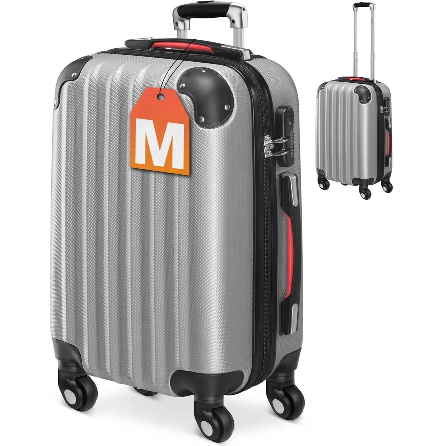 MONZANA® Maleta Rígida Baseline M Color Negro Equipaje de Viaje 34L peso 2,25Kg con ruedas 360° trolley 2 asas valija