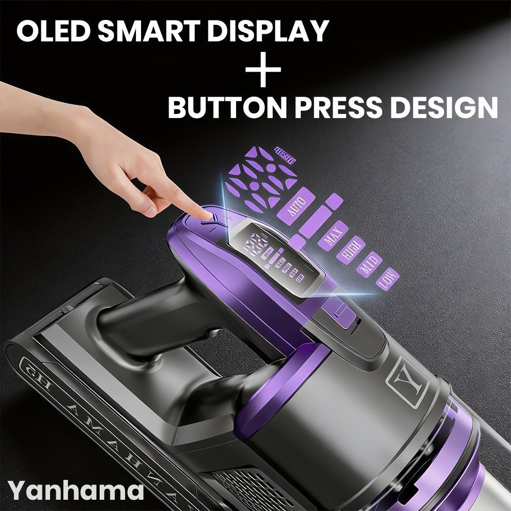 Yanhama Aspiradora Inalámbrica Recargable de 780W y 80Kpa, Nueva Versión, Ideal para Limpieza Profunda de Hogares, Automóviles y Oficinas, con Aspiración Potente, 8 en 1 Vertical con Faros LED, Perfecta para la Limpieza de Primavera