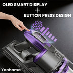 Yanhama Aspiradora Inalámbrica Recargable de 780W y 80Kpa, Nueva Versión, Ideal para Limpieza Profunda de Hogares, Automóviles y Oficinas, con Aspiración Potente, 8 en 1 Vertical con Faros LED, Perfecta para la Limpieza de Primavera