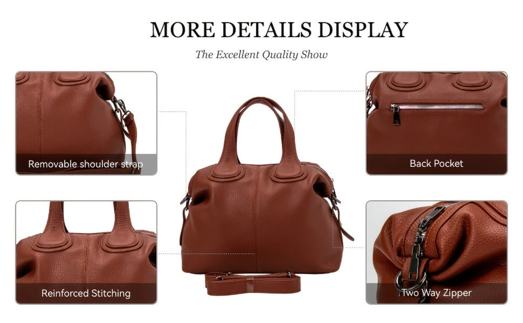 Bolso de Hombro Tote Suave y Cómodo de Color Sólido, Bolso de Uso Diario y Combinable para Mujeres
