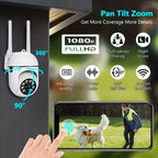 4 cámaras de seguridad para exteriores 1080P FHD: Rotación PTZ de 355°, visión nocturna a todo color, audio bidireccional y funciones adicionales perfectas para la vigilancia del hogar/negocios pequeños (propietarios)