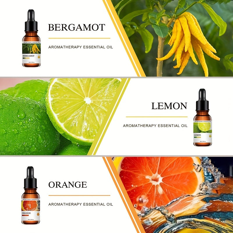 Aceites esenciales y accesorios | Set de 5 goteros para aceites esenciales, difusor de aroma, velas perfumadas, quemador de aceite aromático