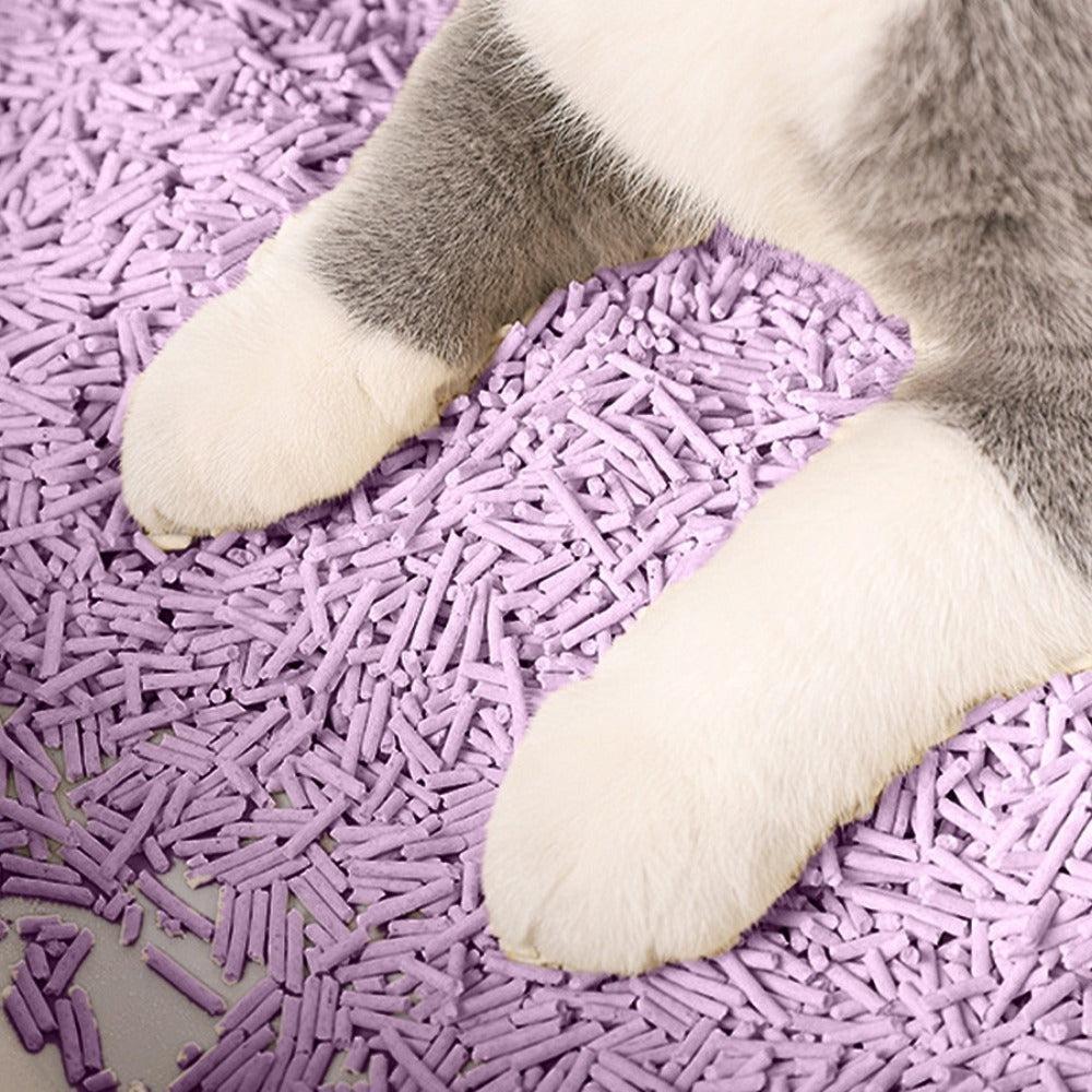 La arena para gatos se aglomera en segundos Arena para gatos vegetal Arena para gatos desodorizada, sin polvo y sin mezcla Suministros para mascotas fáciles de almacenar - 1 bolsa Varios sabores