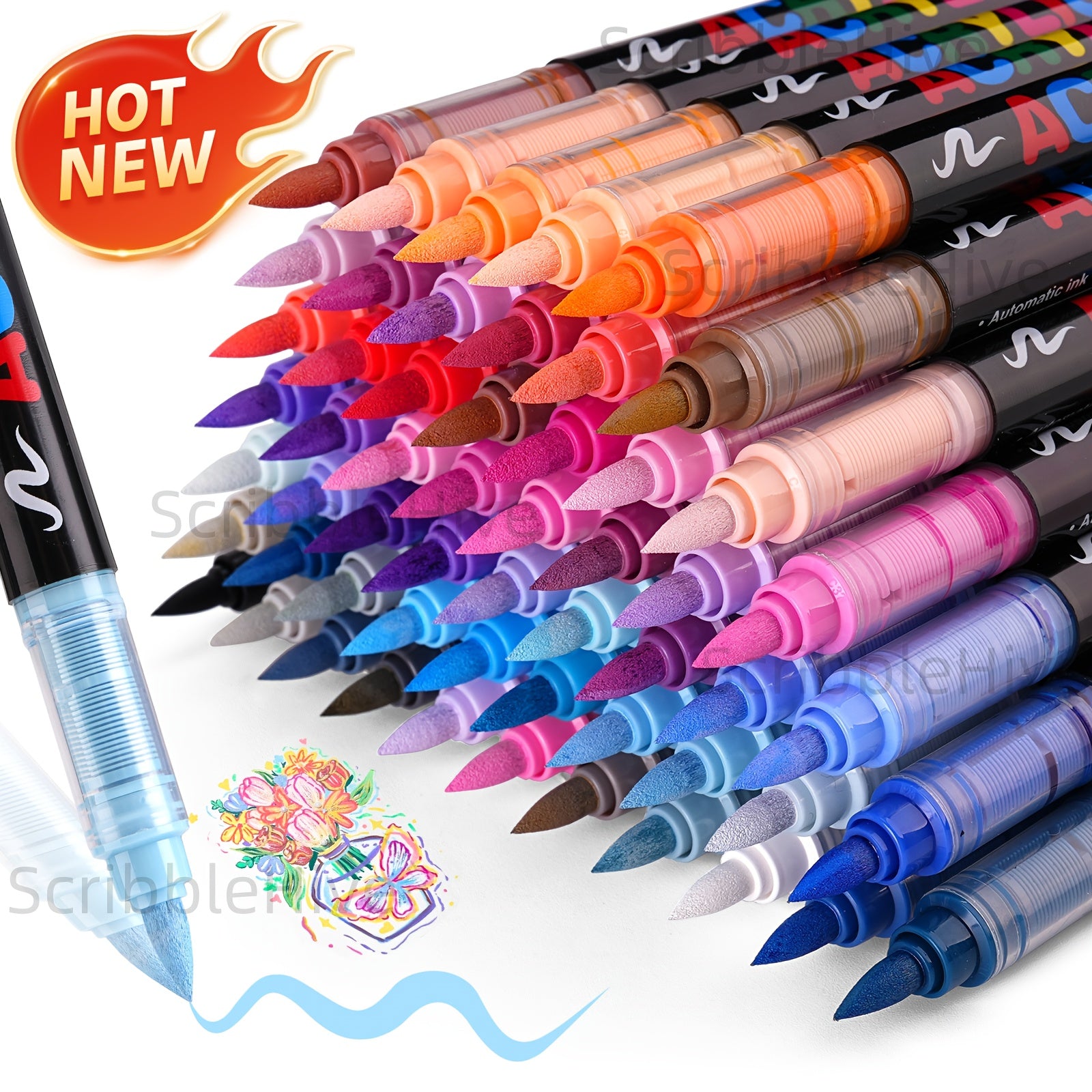 Rotuladores | Guangna Juego de rotuladores acrílicos nuevos de 288/240 colores, tinta líquida, rotuladores de dibujo artístico, empaque elegante