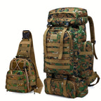 Un conjunto de dos piezas, una mochila para senderismo y montañismo