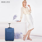 Maleta de cabina ligera tipo trolley, equipaje de mano, maleta blanda, maleta pequeña para equipaje de mano de avión para Lufthansa, Eurowings, Ryanair, maleta con ruedas tipo trolley de tela, 53 x 36 x 18 cm, azul, regalo de vuelta al cole y de vacacione