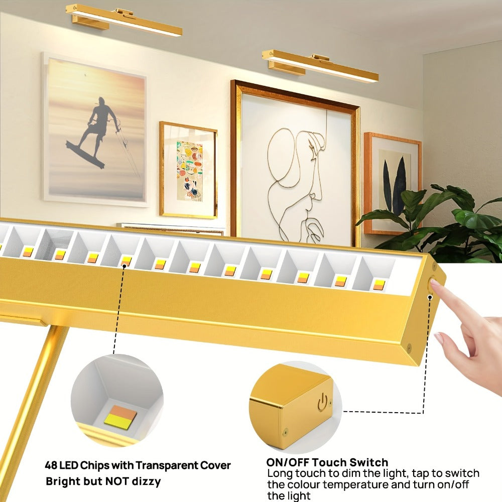 Luz LED recargable para cuadros ajustable | Para galería, dormitorio y baño