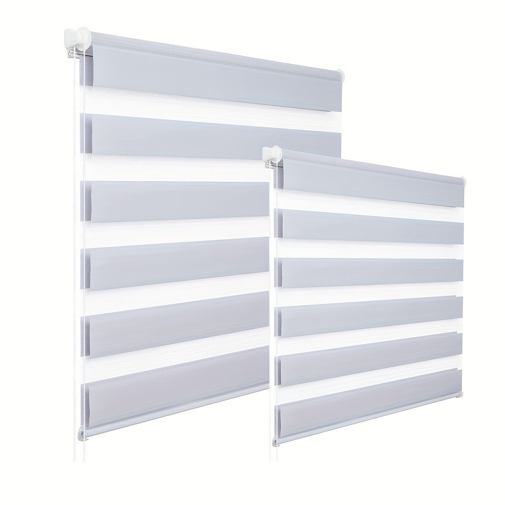 2 Piezas de Persianas Doble Rodillo - Semi-Transparentes y Opacas, Fácil Instalación Sin Taladro, 100% Poliéster, Diseño Lateral para Dormitorio, Sala o Baño, Decoración Hogareña Fácil de Limpiar, Estilo Clásico, Material Duradero, Persianas Ajustables pa