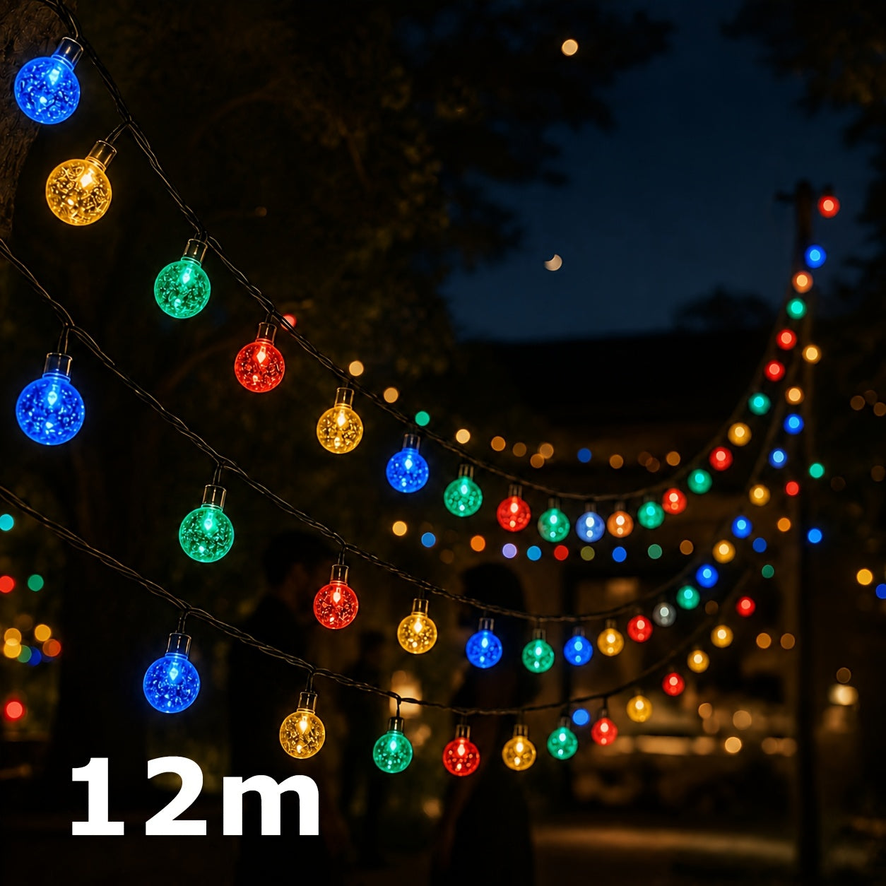 Guirnalda de luces para decoración de fiestas y exteriores | cristal