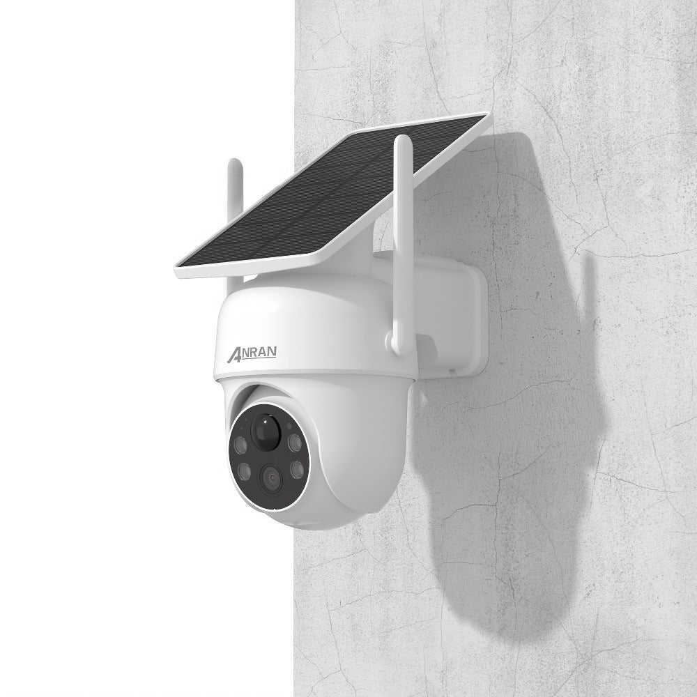 ANRAN Cámaras de Seguridad Solares Inalámbricas para Exteriores, Foco con Alta Luminosidad, Sistema de Energía Solar Integrado, Detección de Movimiento Humano PIR, Funcionalidad Pan-Tilt de 355°, Conectividad de Audio Bidireccional