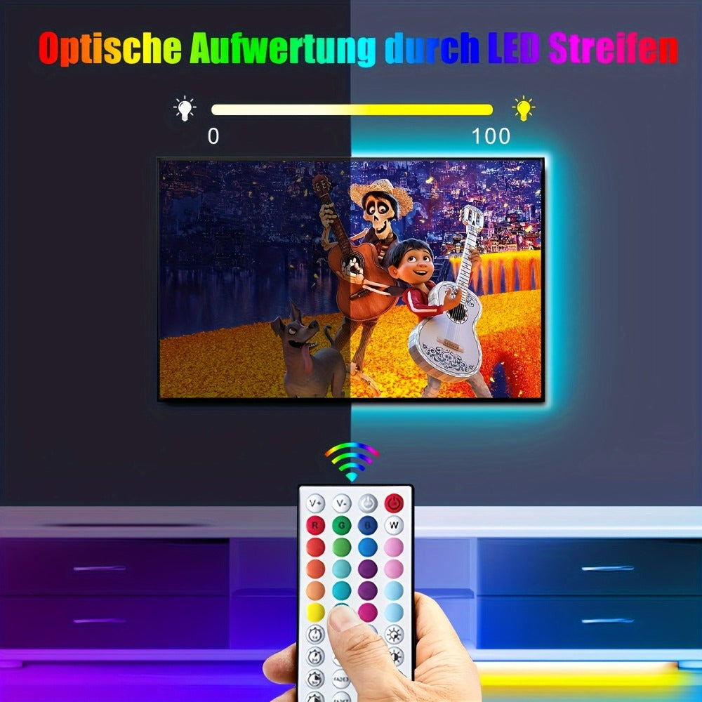 Tira LED | Tiras de luces LED inteligentes de 10M/15M/20M/30M con control remoto de 44 teclas, sincronización de música RGB y cambio de color, 20