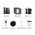 Puruikai 21B Black Friday Navidad Nuevo Producto Almacén Local Cuadrado Robot de Limpieza de Ventanas Inteligente, Control Remoto Rociado Automático de Agua Limpieza de Vidrios de Ventanas Dios HCR-21B, Adecuado para el Hogar, la Oficina