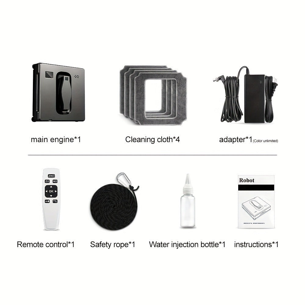 Puruikai 21B Black Friday Navidad Nuevo Producto Almacén Local Cuadrado Robot de Limpieza de Ventanas Inteligente, Control Remoto Rociado Automático de Agua Limpieza de Vidrios de Ventanas Dios HCR-21B, Adecuado para el Hogar, la Oficina