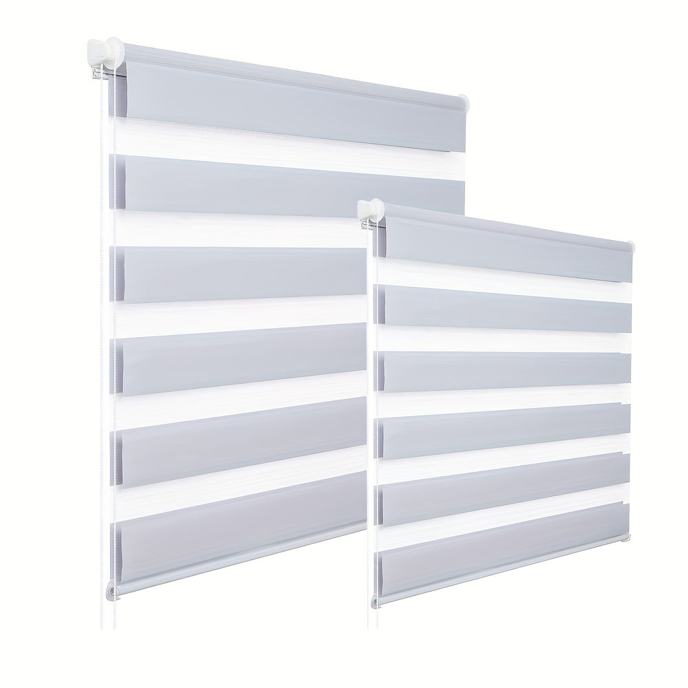 2 Piezas de Persianas Doble Rodillo - Semi-Transparentes y Opacas, Fácil Instalación Sin Taladro, 100% Poliéster, Diseño Lateral para Dormitorio, Sala o Baño, Decoración Hogareña Fácil de Limpiar, Estilo Clásico, Material Duradero, Persianas Ajustables pa