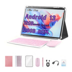 Tablet | CRELANDER Tablet PC Android 13 con pantalla táctil de 10.1 pulgadas 1280 X 800 IPS de alta definición, viene con adicionales (Teclado