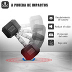 Mancuernas de hierro macizo, juego de mancuernas hexagonales de hierro fundido, con pesos de 2,5 kg, 5 kg, 7,5 kg, 10 kg, 12,5 kg, 15 kg, 20 kg y 25 kg, adecuados para entrenamientos en casa y en el gimnasio, ideales para el entrenamiento de brazos, yoga