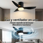 Ventilador de Techo con Luz LED 86 cm Silencioso, Motor DC de Bajo Consumo, 6 Velocidades, Luz Regulable 3000K-6500K, Mando a Distancia, Temporizador y Función Memoria, Ideal para Dormitorio y Salón