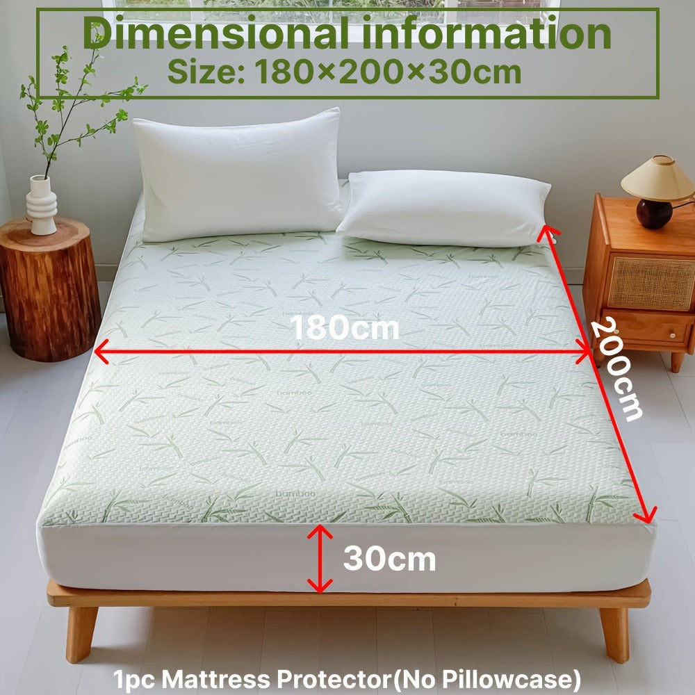 1 protector de colchón de aire 3D de bambú ultrasuave e impermeable - Sábana ajustable transpirable y refrescante, cubierta de colchón adecuada para colchones de hasta 30 cm, perfecta para dormitorios, habitaciones de invitados, residencias y apartamentos