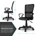 Silla de Oficina TRESKO® con Reposabrazos, Altura Ajustable Continua | Silla Giratoria de Malla Transpirable | Silla de Escritorio con Ruedas de Plástico Ligeras, Superficie Acolchada, Ajuste Ergonómico | Silla de Ordenador Ideal para Oficina en Casa, Hab