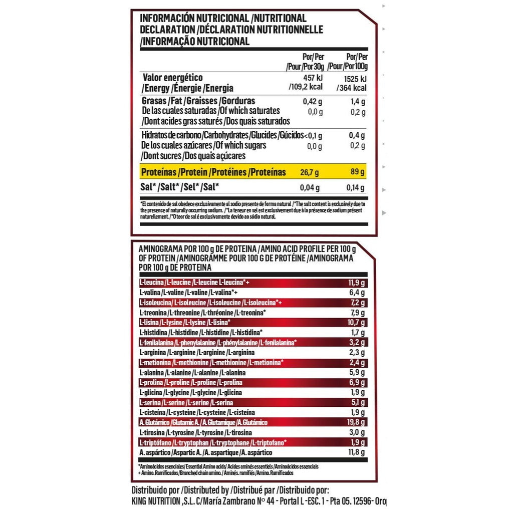King Nutrition Pro Isolate 2kg proteina isolada baja en grasa