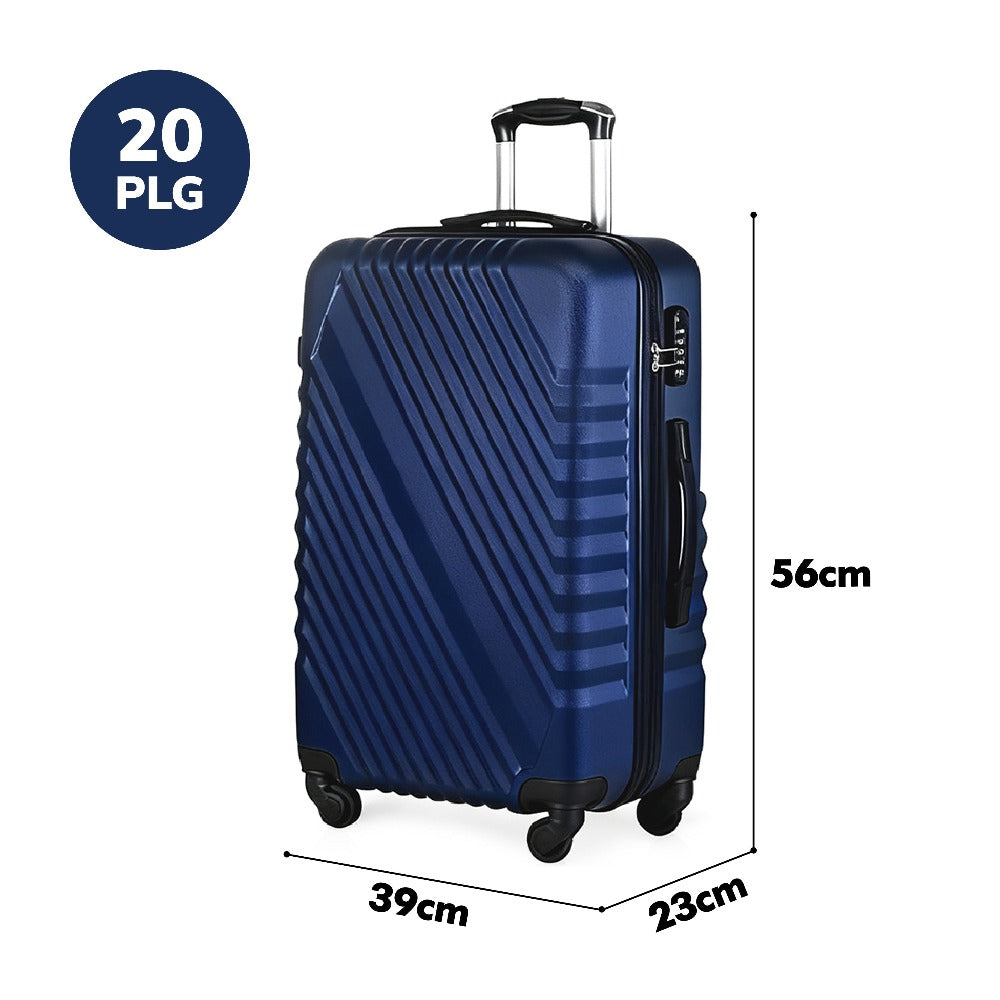 Maleta de 20 Pulgadas, Carcasa Ligera de ABS, Cerradura Numérica, 4 Ruedas Giratorias 360°, Asa Telescópica de Aluminio, Varilla Regular / Ancha