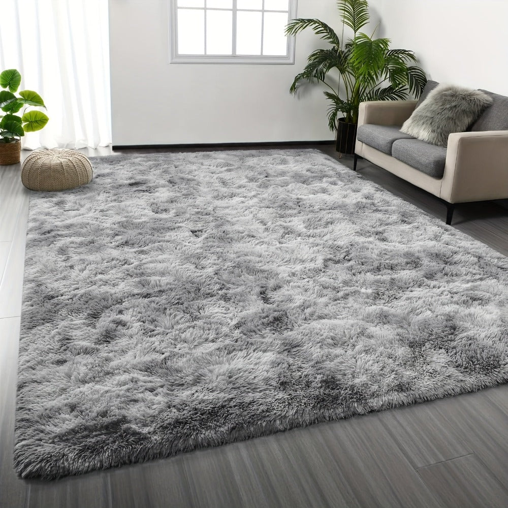 1pc Alfombra Grande Gruesa y Esponjosa de 230 X 160Cm para Sala de Estar, Dormitorio, Pasillo, Tapete, Alfombra de Piso, Gris Oscuro