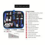 Kit de Cambio de Batería para Reloj LEEEV de 185 Piezas, Kit de Herramientas para Reloj de 185 Piezas, Kit de Reparación de Relojes, Destornillador, Abrecubiertas de Reloj, Pinzas, Empujadores de Resorte, con Estuche de Transporte