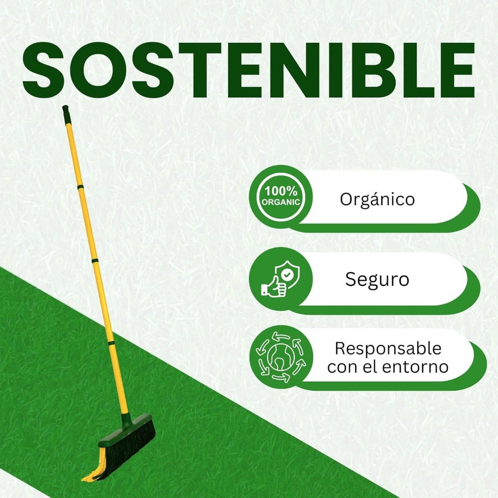 PLANTAWA Cepillo para Césped Artificial con Mango Extensible Desmontable 0,80–1,40 m | Limpieza, Peinado y Mantenimiento de Césped Sintético, Alfombrillas y Jardín