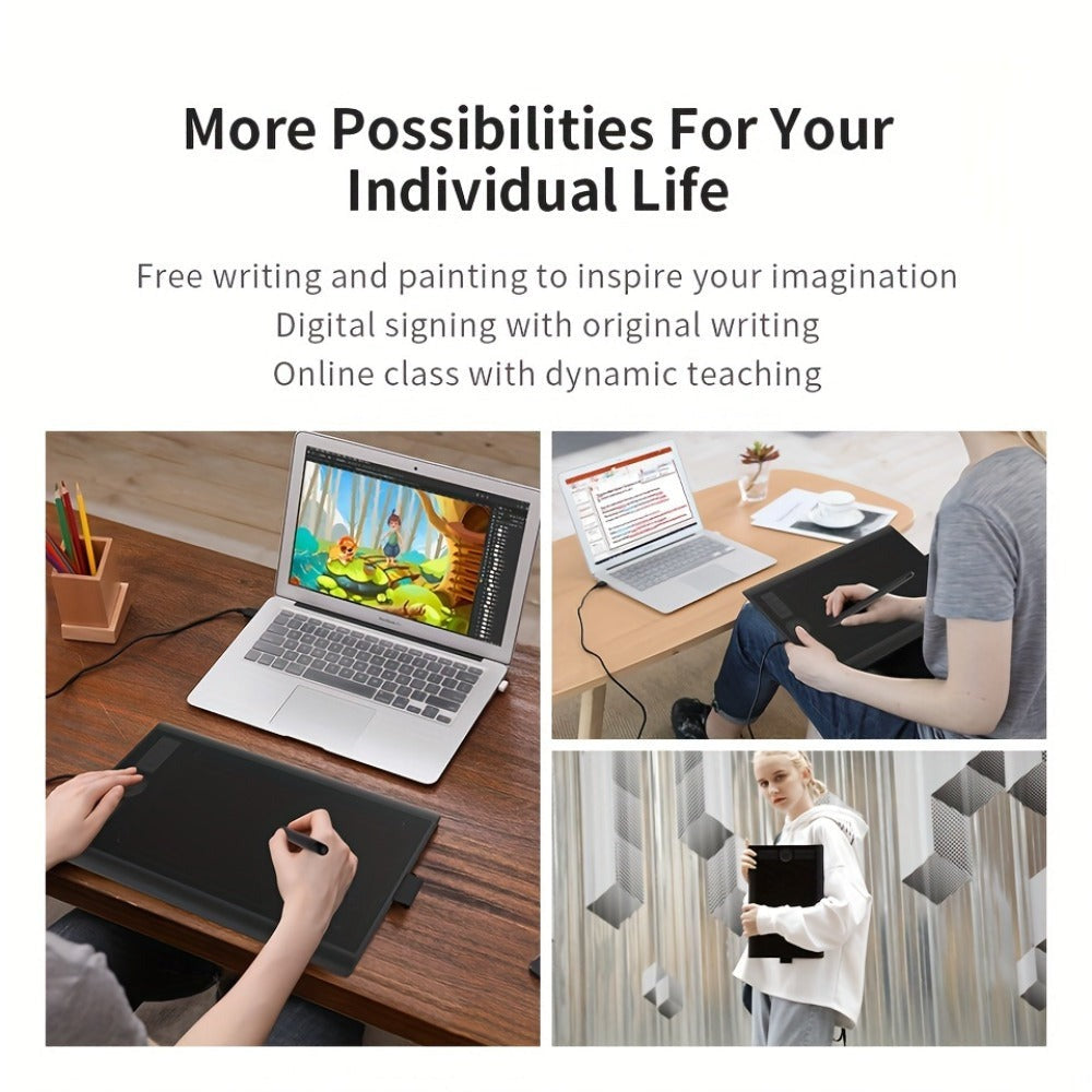 GAOMON M10K Tableta Gráfica Profesional Grande Compatible con Mac y PC, Mesa de Dibujo Grande con Lápiz Óptico sin Batería, 8192 Niveles, 10 Teclas de Acceso Rápido, - Adecuada para Arte Digital, Edición de Fotos, Diseño, para Uso de Oficina
