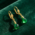 Arete de Cristal Sintético Verde Elegante en Plata 925 para Mujeres, Regalo Perfecto para San Valentín, Navidad y Uso Diario, Incluye Caja de Regalo Hermosa