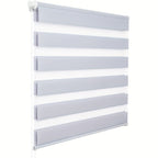 2 Piezas de Persianas Doble Rodillo - Semi-Transparentes y Opacas, Fácil Instalación Sin Taladro, 100% Poliéster, Diseño Lateral para Dormitorio, Sala o Baño, Decoración Hogareña Fácil de Limpiar, Estilo Clásico, Material Duradero, Persianas Ajustables pa