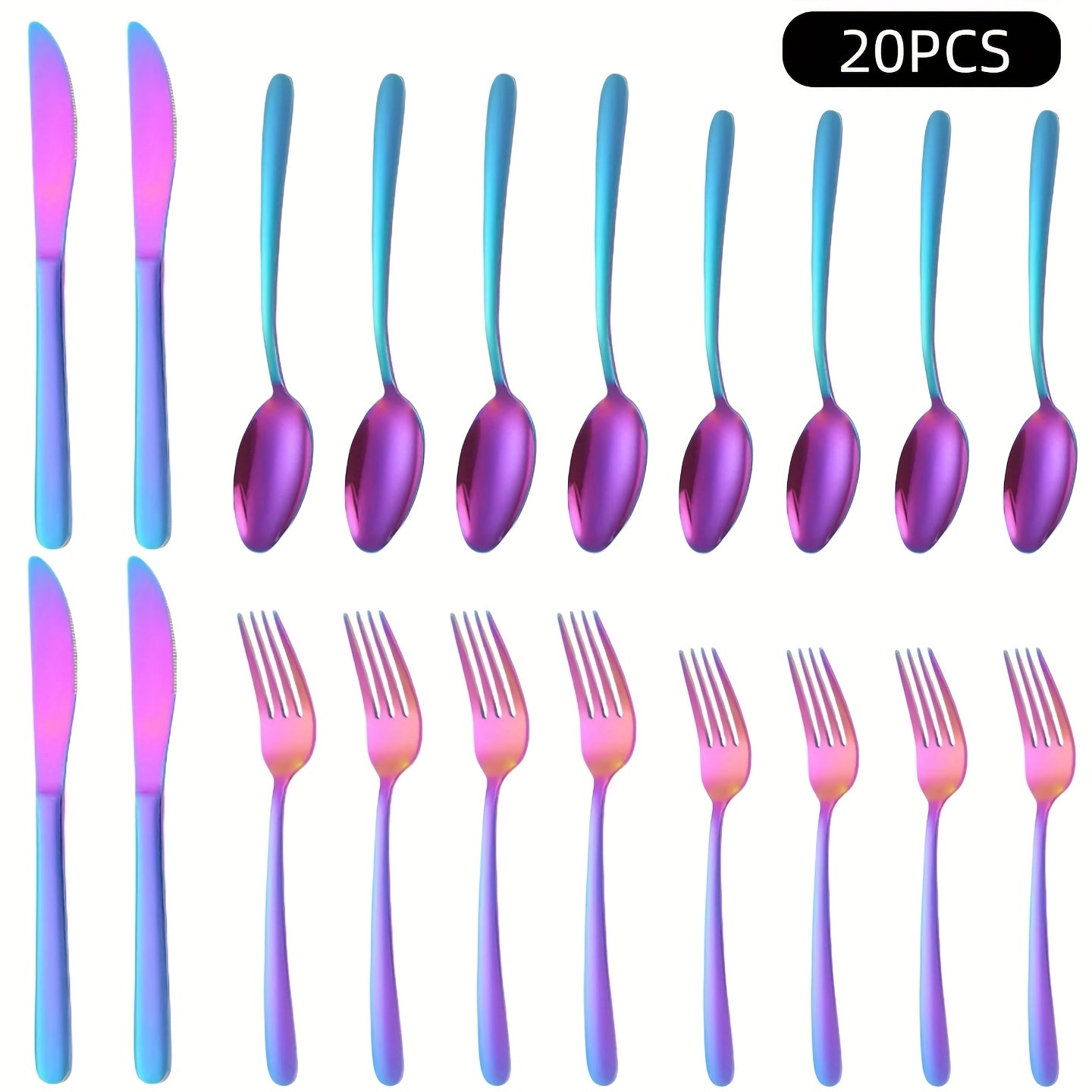 Juego de cubiertos de acero inoxidable de 60/40 piezas, vajilla de colores/dorada/negra, incluye cuchillo de mesa, tenedor de mesa, cuchara de mesa, tenedor de ensalada, cuchara de postre, apto para familia, restaurante, boda, vajilla de festividades, reg