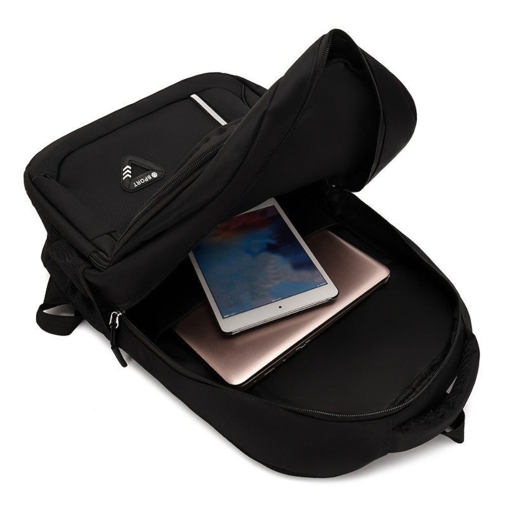 1 pieza de mochila de negocios Vanaheimr para estudiantes universitarios - Compartimento ligero para portátil, correas de hombro ajustables, forro de poliéster duradero, negro, perfecta para la escuela, el trabajo o el viaje, regalo ideal de cumpleaños, m